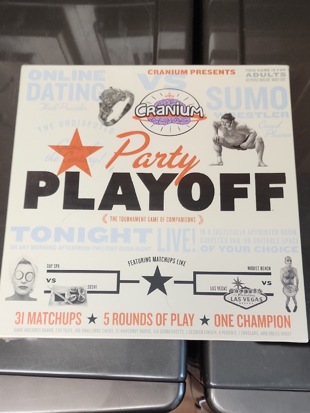 NEW,Hasbro Cranium Party Playoff White and Black Box Art